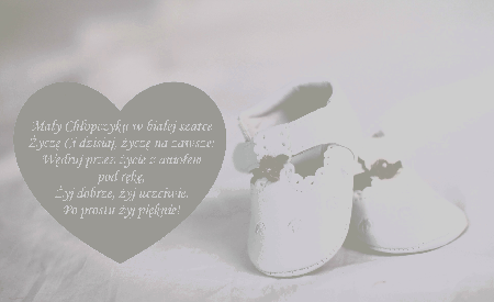 Mały chłopczyku w białej szatce